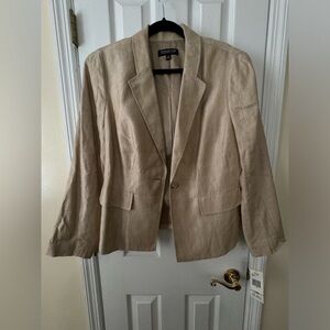 jones light tan soft linen blazer new
